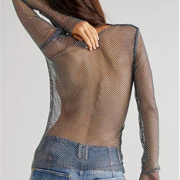 Free People Rhinestone Mesh Top - Picture 2 of 6